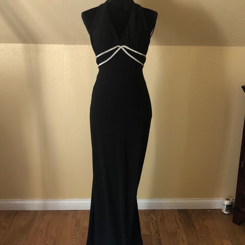 Betsy & Adam Linda Bernell Floral Black Dress 2